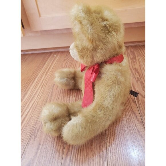 Boyds Bear Stuffed Animal Plush Bear Red Bow Teddy Bear Pellet Filled Sits EUC - Picture 8 of 13